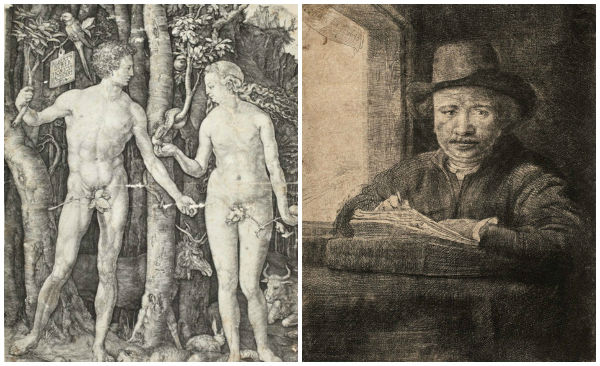 Os quadros de Albrecht Durer e Rembrandt integram a mostra Mestre das Gravuras