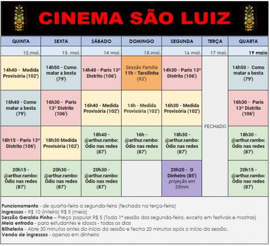 ProgramaçãoSãoLuiz12.05a18.05