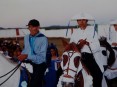 À esquerda, Zeca Miron, criador da Cavalhada em Belmonte (Foto: Arquivo de Edízio Carvalho)